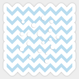 Light blue white Chevron pattern with Snowballs Sticker